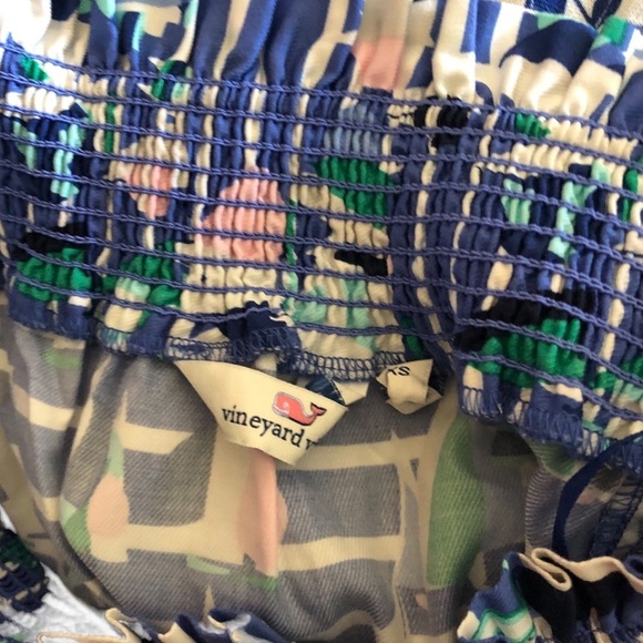 Vineyard Vines Smocked Mini Dress Off the shoulder Boat print dress - Picture 5 of 6